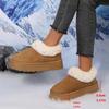 Non Slip Thick Bottom Furry Snow Boots Women 2025 Winter Chunky Platform Wedge Heel Plush Ankle Boots Fluffy Fur Pearl Shoes