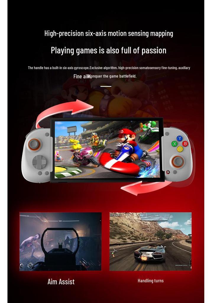 D8+ Extendable Bluetooth Dual-Mode Game Controller with Hall Effect Triggers & Macro Back Buttons for Switch, Android & iOS