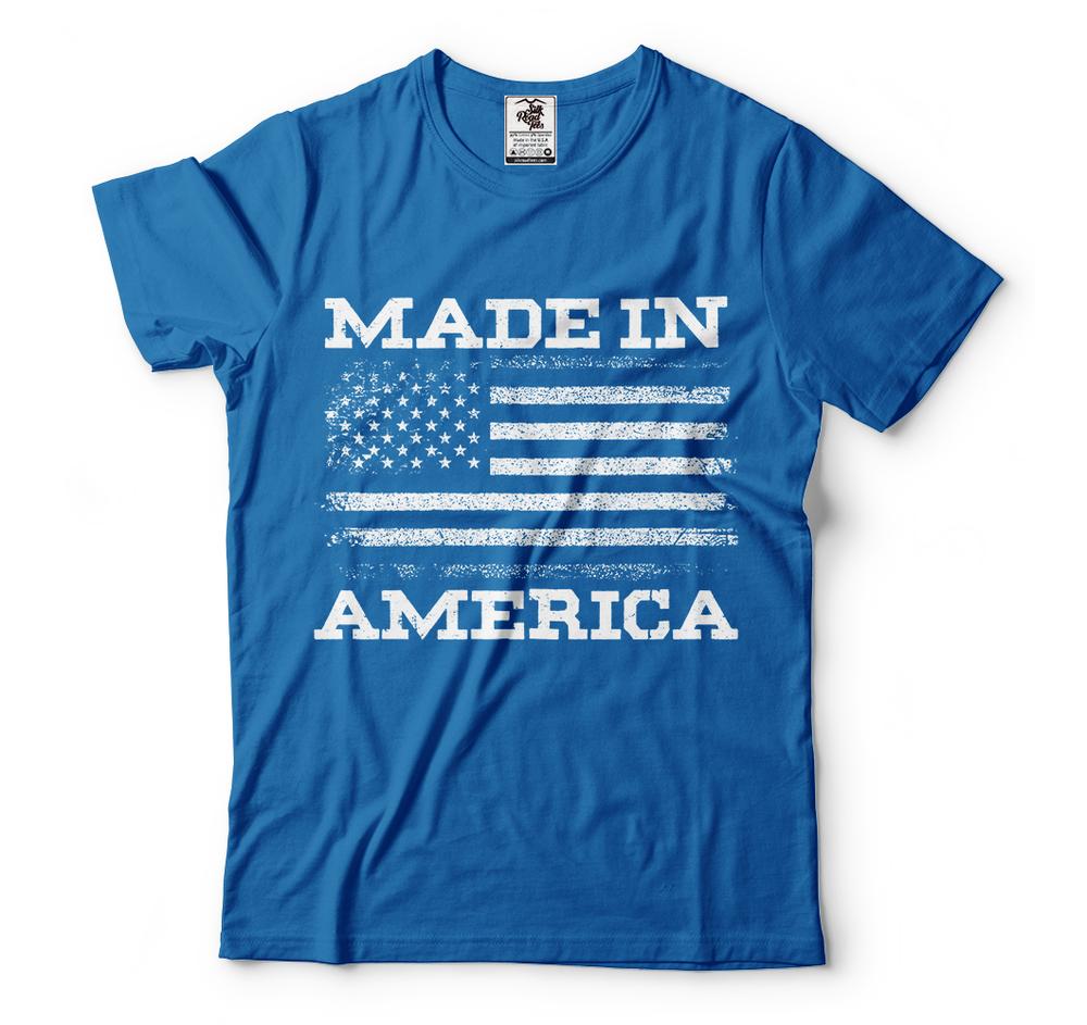 Patriotic t shirts Made In America Vintage USA Flag US Flag Tees 4th Of July