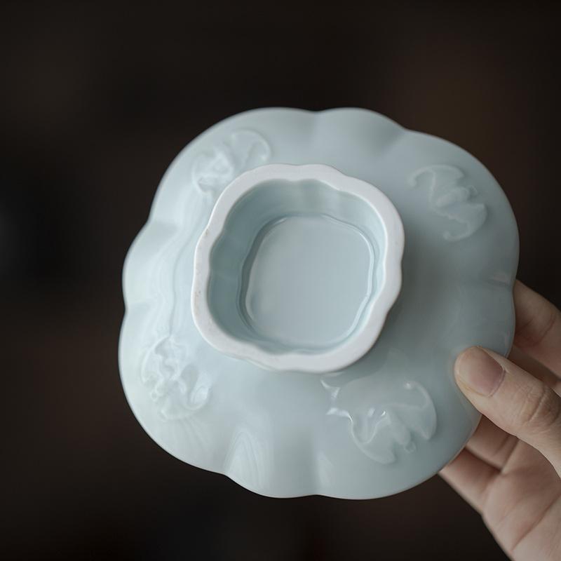 Chinese Style Ceramic Tea Tray Stand Creative High Footed Snack Plate Home Use Fruit Tray Dessert Plate Tea Ceremony Accessories