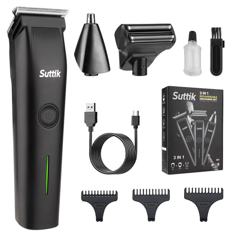New 3 in 1 multifunctional hair clipper men s electric razor nose hair trimmer set household electric clippers