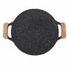 Black Round Grill Pan Stone Coating Cooking Plate Korean Grill Pan  Meat and Vegetables