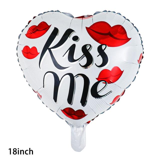 Qianshun Heart-shaped Aluminum Foil Balloons 18 Inch Silk Screen Printed I Love You Helium Wedding Valentine's Day Decoration
