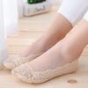 5 Paar Sommer Damen Mädchen Silikagel Spitze Knöchelsocken Unsichtbar Baumwollsohle Rutschfest Anti-Rutsch Hausschuhe Anti-Rutsch Socke