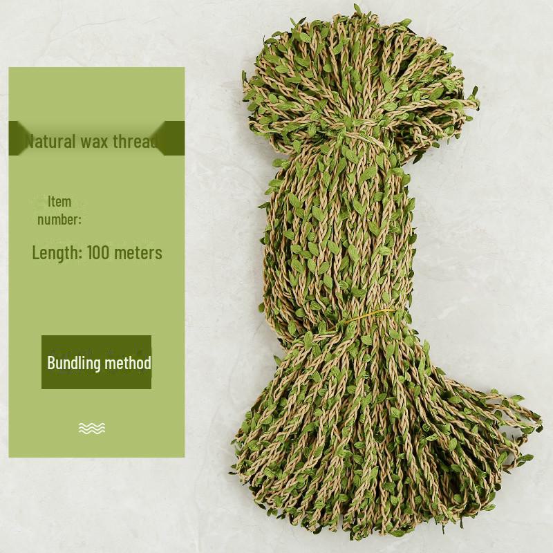 „5 mm Hanfseil mit gemischten Blättern – Forest Series Dekoratives DIY-Rattan“