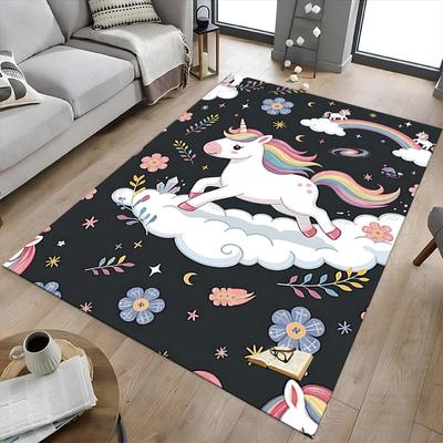 1PC Unicorn Clouds Extra Large Non-Slip Floor Carpet, Office, Family, Bedroom, Studio Large Area Rug,Longlasting Material-J0366