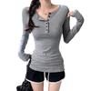 Women's Long Sleeved T-shirt Base Shirt Women's Slim Long Sleeved T-shirt Early Autumn Simple Student Top