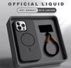 Liquid Silicone Wrist Strap Magnetic Case for iPhone 17 16 15 14 13 12 Pro Max Plus Candy Color Lanyard Shockproof Soft Cover