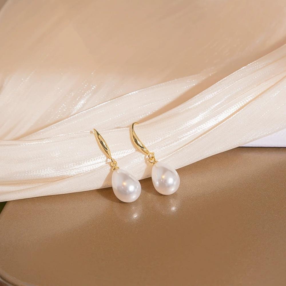 New Water Drop Pearl Pendant Earrings Irregular Slim Fit Imitation Pearl Pendant Earrings