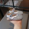 Girls Hollow Out Woven Princess Sandals, Spring Summer Knit Crocs Half Shoes for Baby Girls