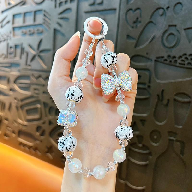 Elegant Beaded Butterfly Tassel Phone Charm Keychain Accessory