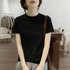 Women Solid Raglan Short Sleeve T‑Shirt Slim Fit Cotton Casual Inner Tops Summer M‑2XL