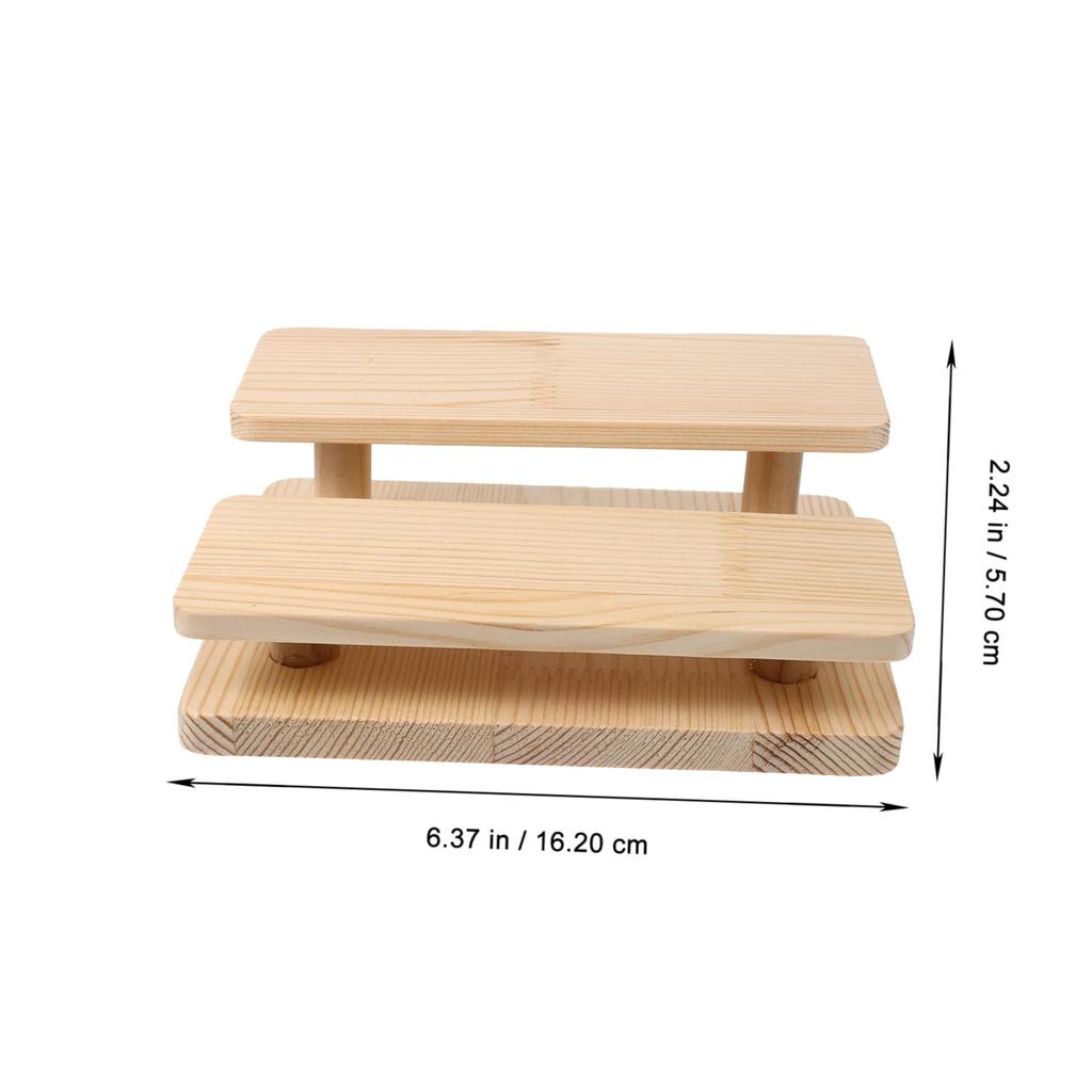 LEDMOMO Multi-Purpose Wooden Display Stand, Tiered, for Collectibles, Figures, Jewelry, Toy Models, and Cake Stands