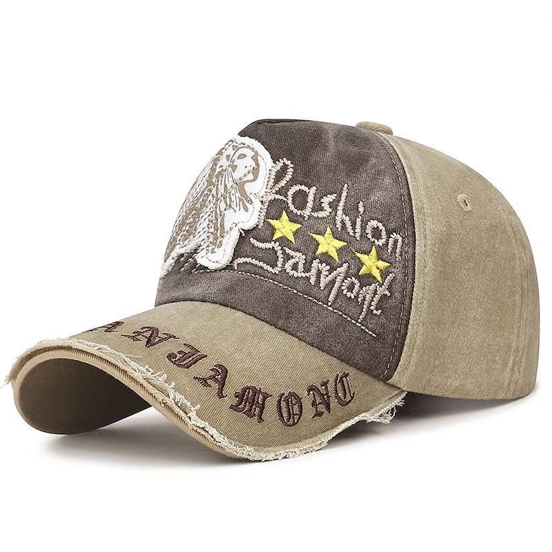 

Бейсбольная кепка с вышивкой и отверстиями, женская и мужская шляпа с буквами, шляпа Snapback, шляпа с солнцезащитным козырьком, шляпа для рыбалки, кепка с козырьком бежевый/кофейный