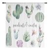 Succulent Cactus Modern Tulle Curtains For Living Room Bedroom Home Kitchen Window Sheer Curtains