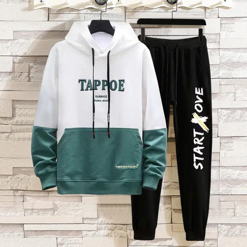

Весенний тренд свитер костюм подростковая одежда свитер с капюшоном кампус студенческая спортивная одежда повседневный свободный спортивный костюм мужской S