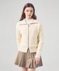 LORDLOAR Cable Windproof Zip-Up Knit Cream
