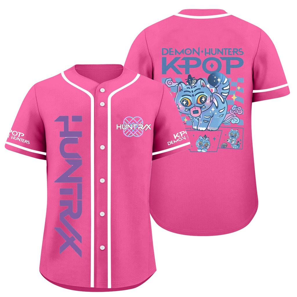 Children's Casual Cartoon Print Short-sleeved Baseball Jerseys Children's Sportswear Top