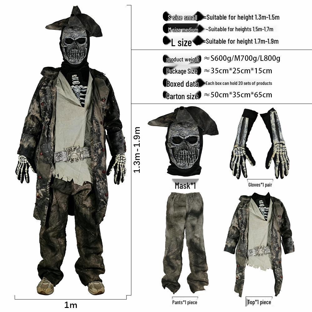 Burnt Zombie Costume Set: Halloween Masquerade Party and Haunted House Props