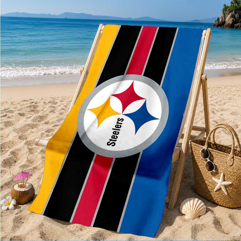 Asciugamano da Spiaggia Pittsburgh Steelers, Asciugatura Rapida, Facile da Curare, Adatto Sia per il Fitness che per le Vacanze al Mare, Essenziale Sportivo