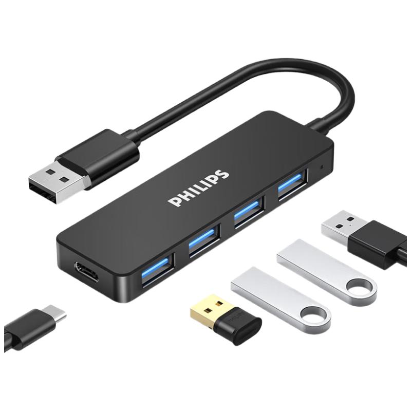 Philips USB 3.0 4-Port Hub with Type-C Power Port