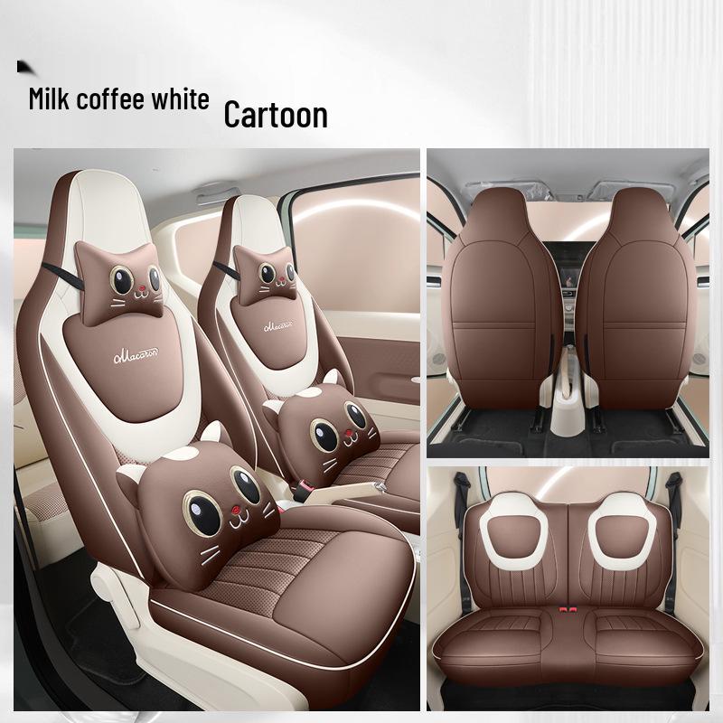 2024 Wuling Hongguang MINI Macaron Car Seat Cover, Third Gen, Cartoon Design, Universal Fit, Full Coverage for All Seasons, 170km.