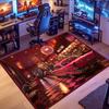 Retro Car & Rock Bar Themed Rug, non-slip rug, suitable for living room, bedroom, game room, computer room and home décor.