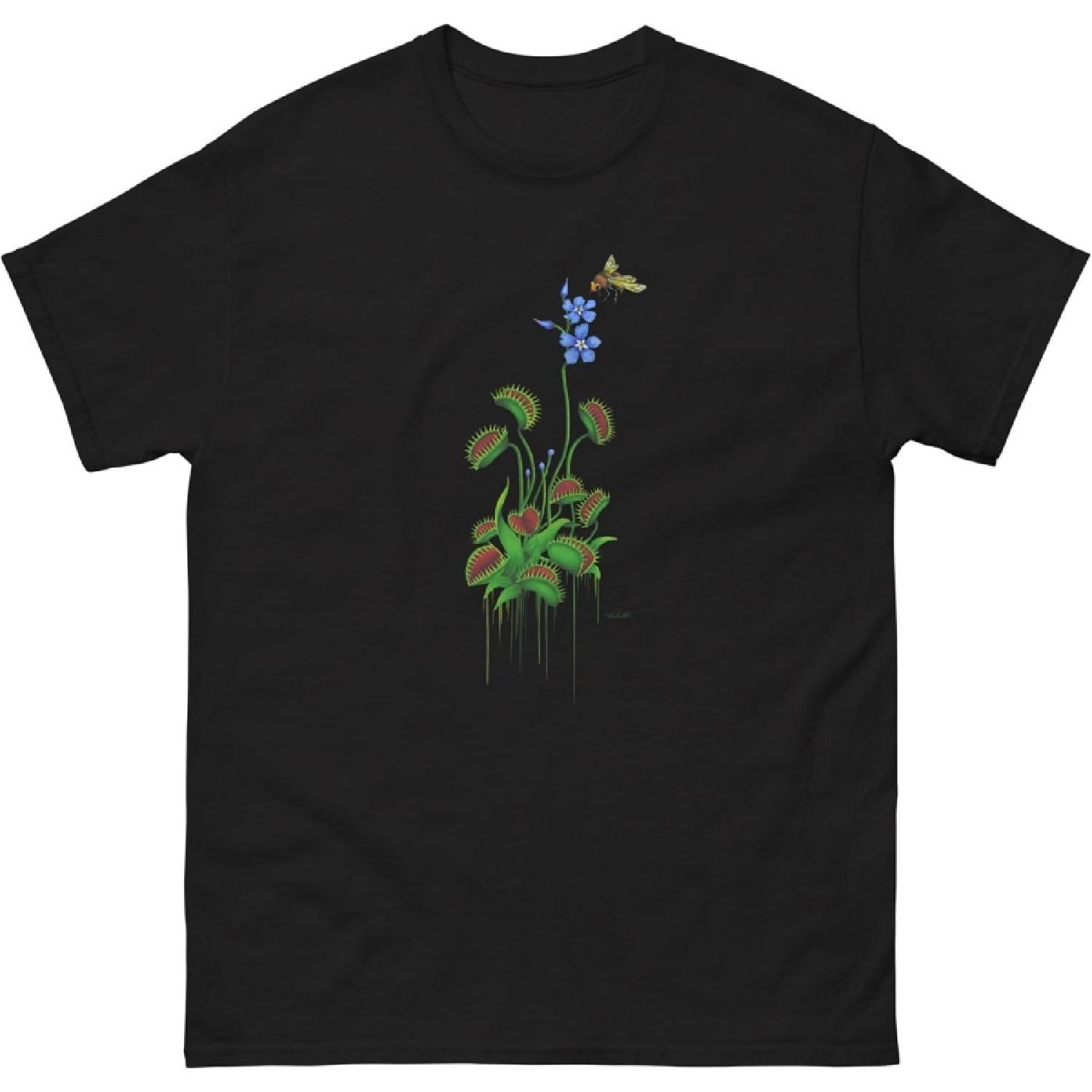 Venus Fly Trap - Men s T-Shirt - Venus Fly Trap with Bee Art S