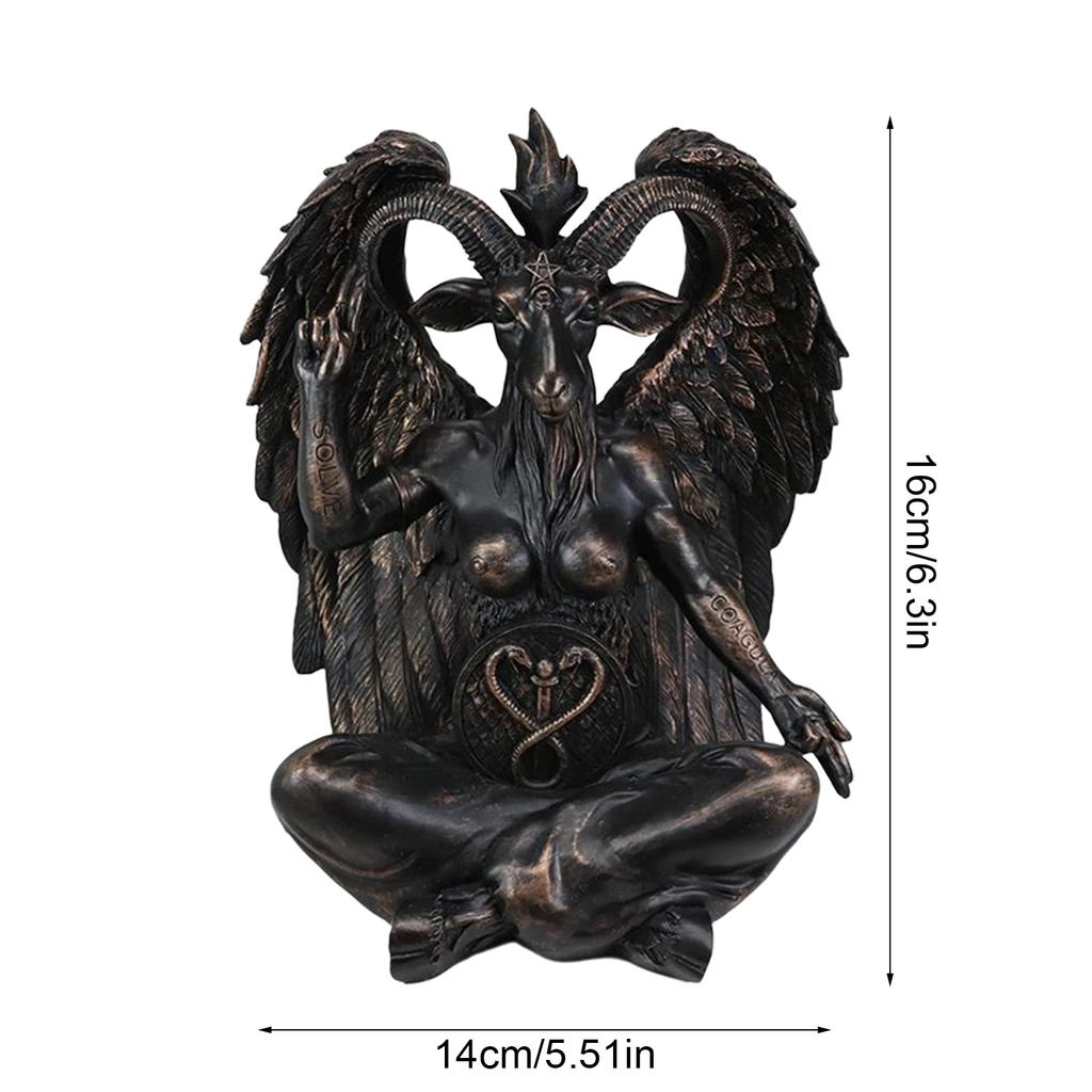 Satanův kostel Sabatická koza Baphomet Socha Satanistický Okultní Idol Sochařská Deska Pryskyřičné Řemeslo Náboženská Sochařská Ozdoba