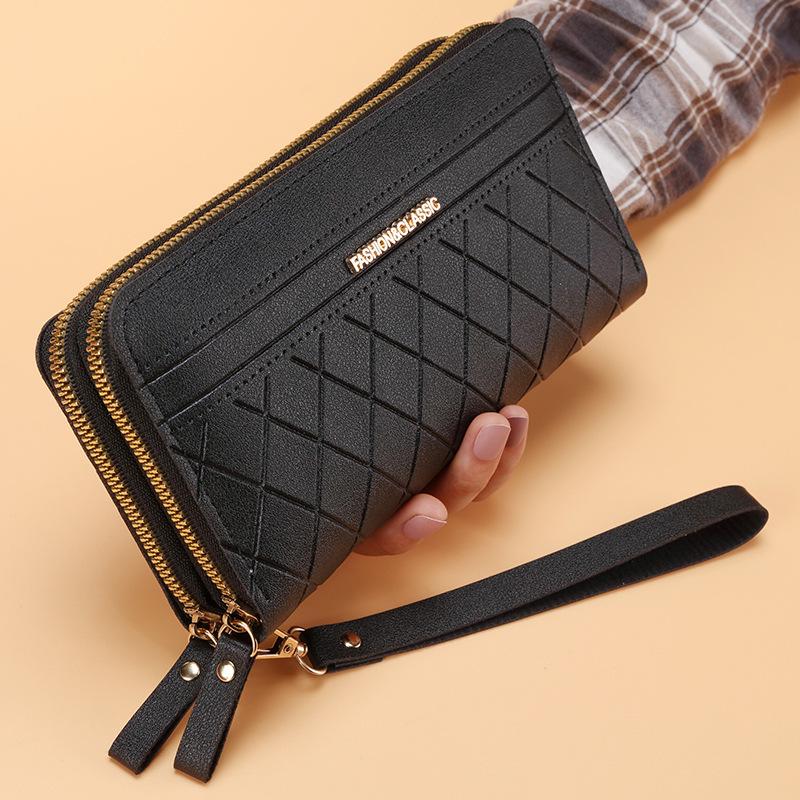 Women's 2024 Double Zipper Long Wallet - Korean Style Multi-Card Coin Purse