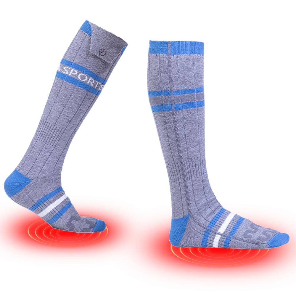 Beheizte Socken Wiederaufladbar USB Elektrisch Beheizte Socken Warme Baumwollsocke Langes Strumpf mit 3 Heizstufen Unisex Winterwärmer