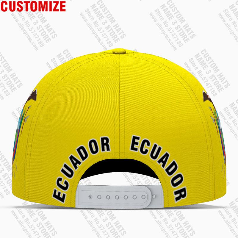 Berretto da Baseball Ecuador Fatto su Misura Nome Numero Logo Squadra Cappello Ec Paese Viaggio Nazione Spagnola Bandiera Ecuadoriana Po Copricapo
