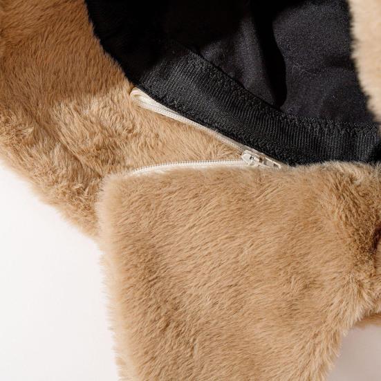 Plush Fisherman Hat with Detachable Ear Protection Windproof Rope Winter Hat Outdoor Activities Travel Cycling Warm Hat