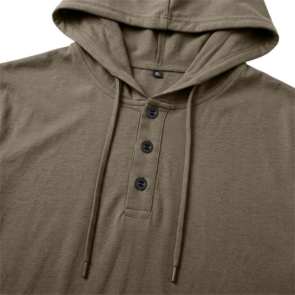Sudadera con capucha de manga larga ligera para hombre, informal, retro