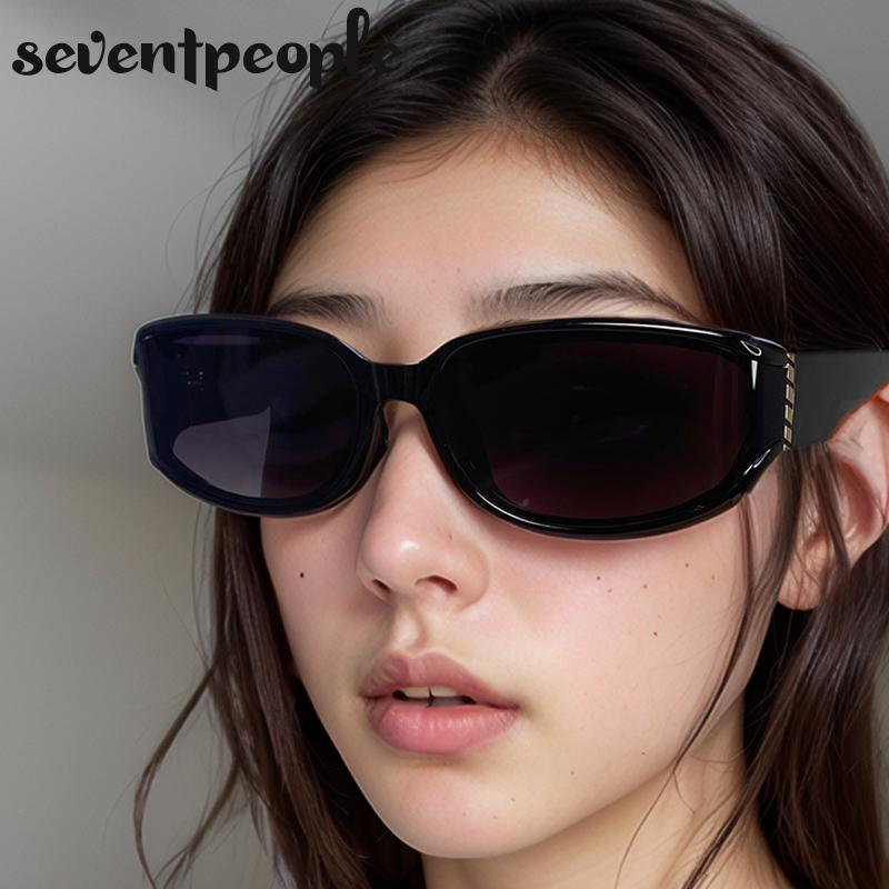 Curved Surface Rectangle Sunglasses Women  Luxury Brand Vintage Trendy Eyewear Shades For Ladies Stylish UV400 Protection