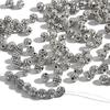 20 Pieces 6mm Hollow Vintage Metal Beads Supplies Antique Silver Engraved Beads For DIY Jewelry Making