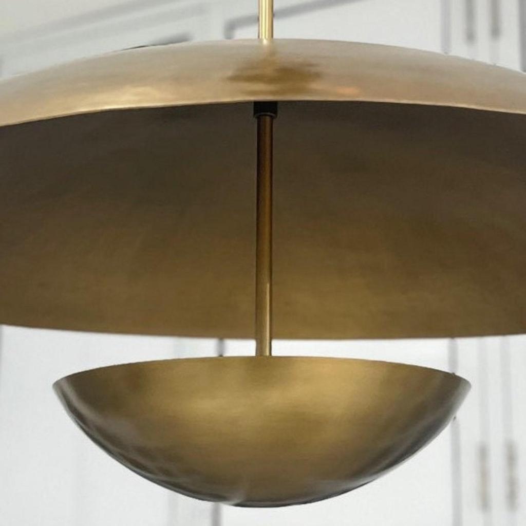 3 Light Elegant Ceiling Flush Mount Light Pendant Mid Century Modern Raw Brass Chandelier Light