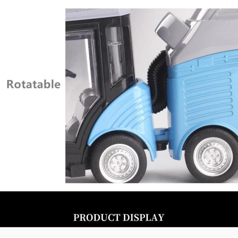 Alloy Sweeper Model Diecast Road Cleaning Refuse Bin Classification Sanitation Vehicles Car Model Sound and Light Kids Gifts