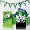 European World Cup Football Gift Packaging Bag with Green Field Kraft Paper and Club Sticker