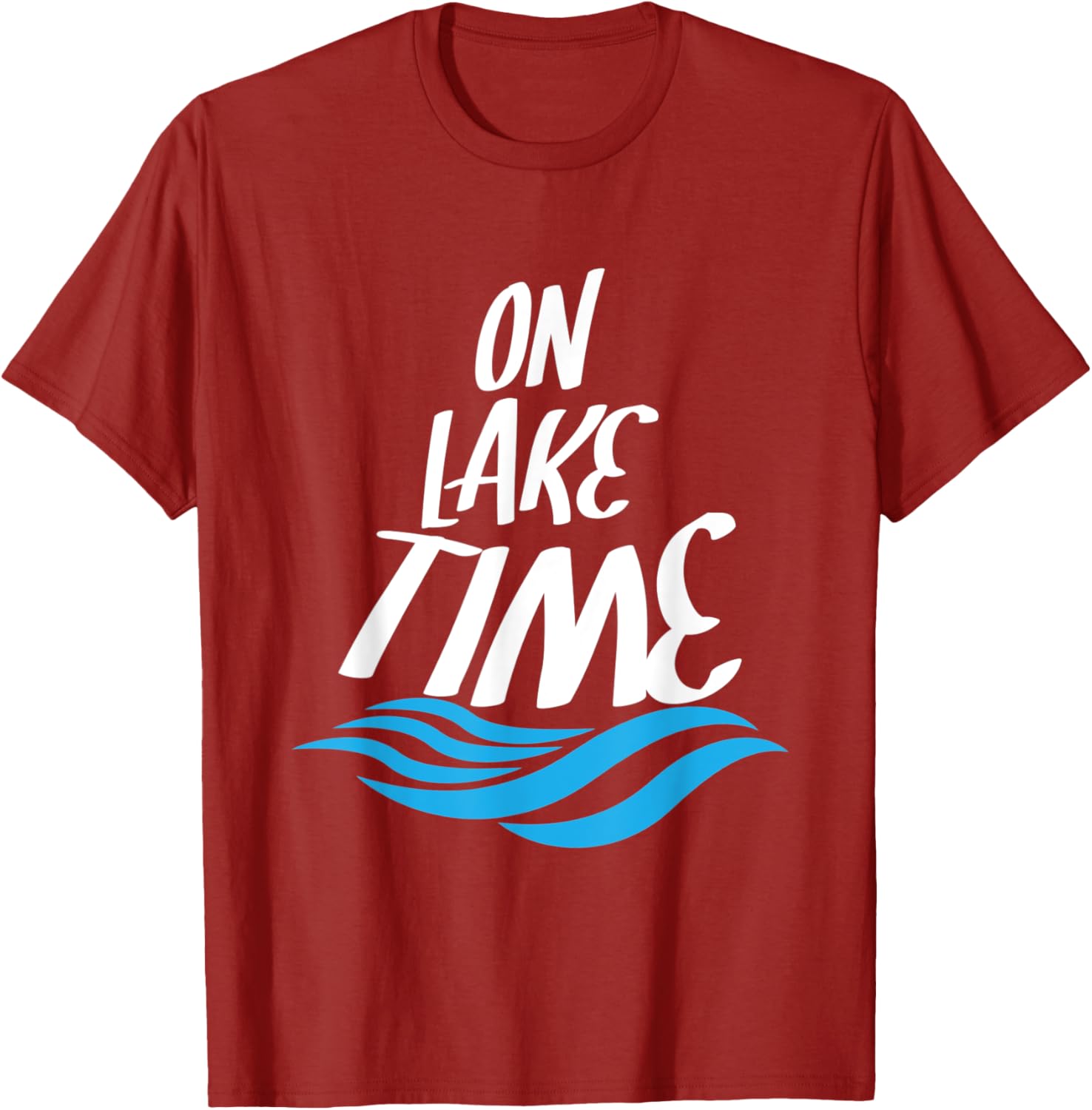 On Lake Time Graphic Tee Summer Vacation Boating Fishing Lovers Casual TShirt S