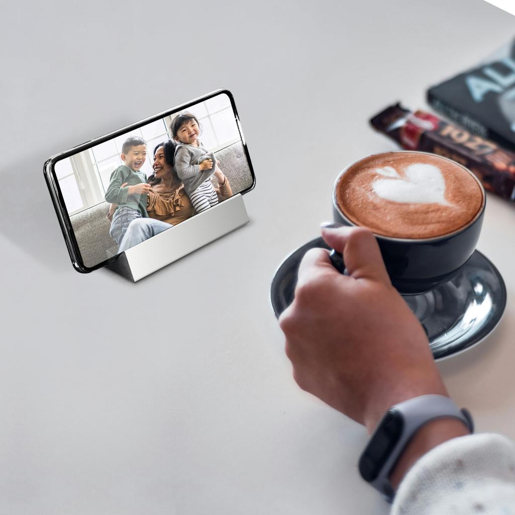 Premium Aluminum Business Card StandHolder - Simple & Modern Design Fits Brochures & Menus Ideal for Offices, Reception Desks, Restaurants, and