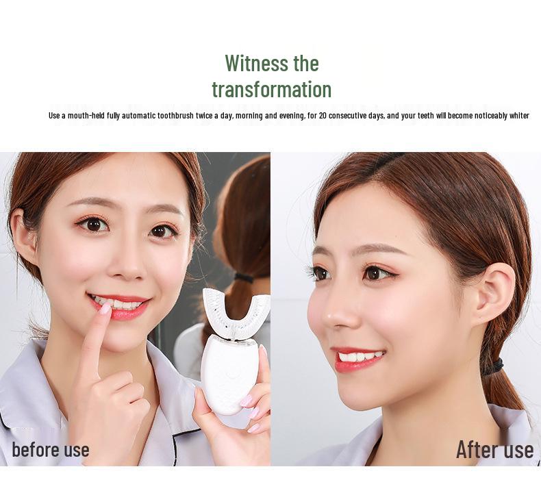 Automatyczna Wodoodporna Szczoteczka Soniczna w Kształcie U z Miękkim Silikonowym Włosiem