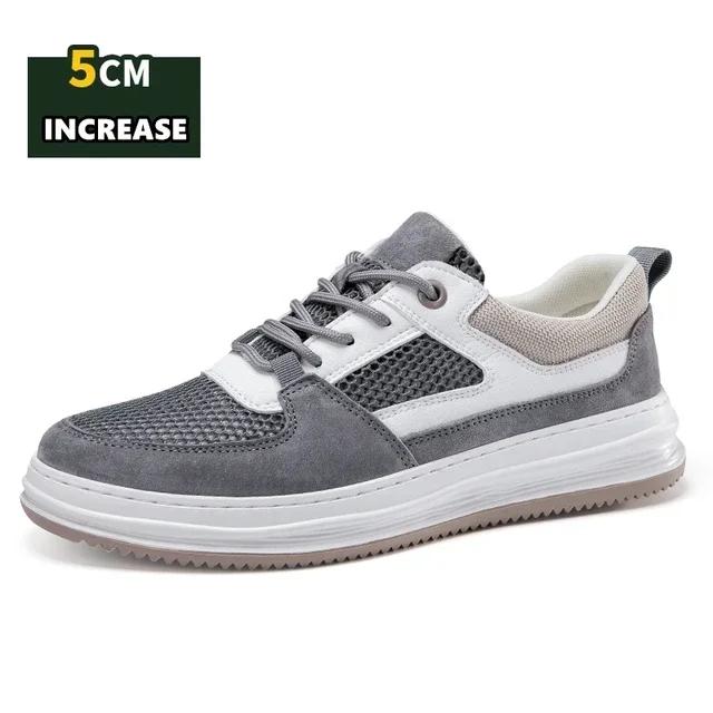 

Men Casual Lift Sneakers Summer Fashion Elevator Shoes Man Sports Height Increase Insole 5cm Comfortable Breathable Men Shoes 38