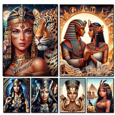 Magician Witch Diamond Painting Diy Jewel Cross Stitch Egyptian Queen Tiger Snake Full Round Diamond Mosaic Rhinestones
