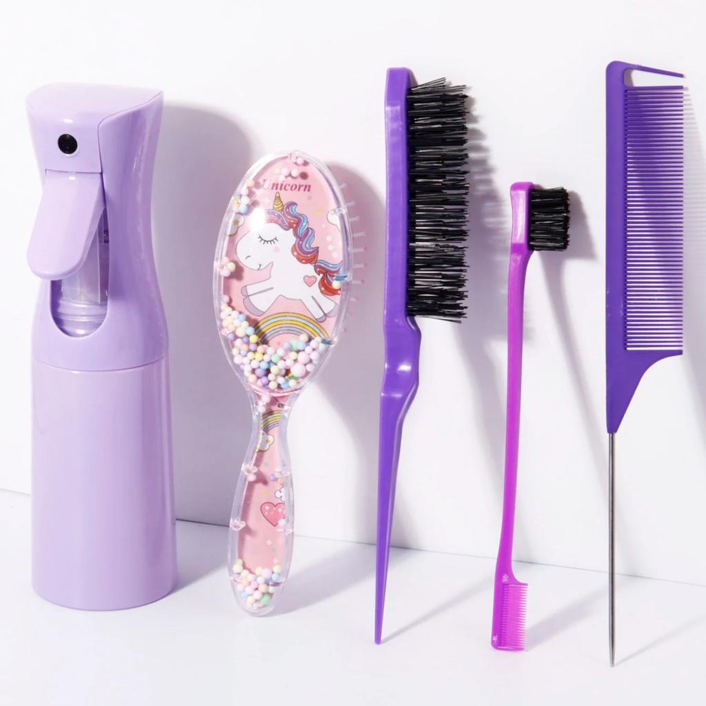 5-piece/set comb brush cartoon oval airbag comb hair styling tool comb set,Special for real hair wigs