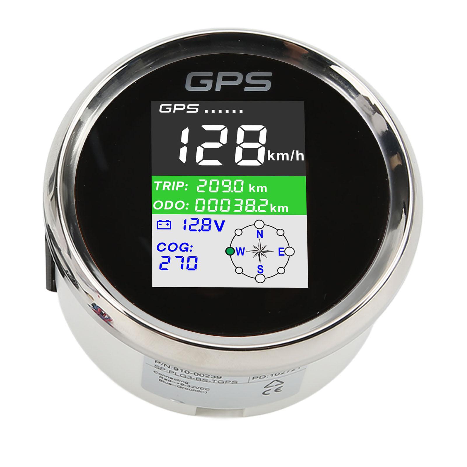 

85mm GPS Speedometer Km h Knot MPH DC9‑32V TFT Screen IP67 Speed Gauge Universal for Cars Motorcycles Boats