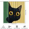 Peeking Black Cat with Big Yellow Eyes Shower Curtain for Bathroom Decoration - Cute andFunny Design with Complimentary Hook
