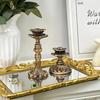 Vintage Candlestick Holder Retro Taper Candle Holder Nostalgic Floral Resin Candle Stand for Wedding Anniversary Table Centerpiece Fireplace Home