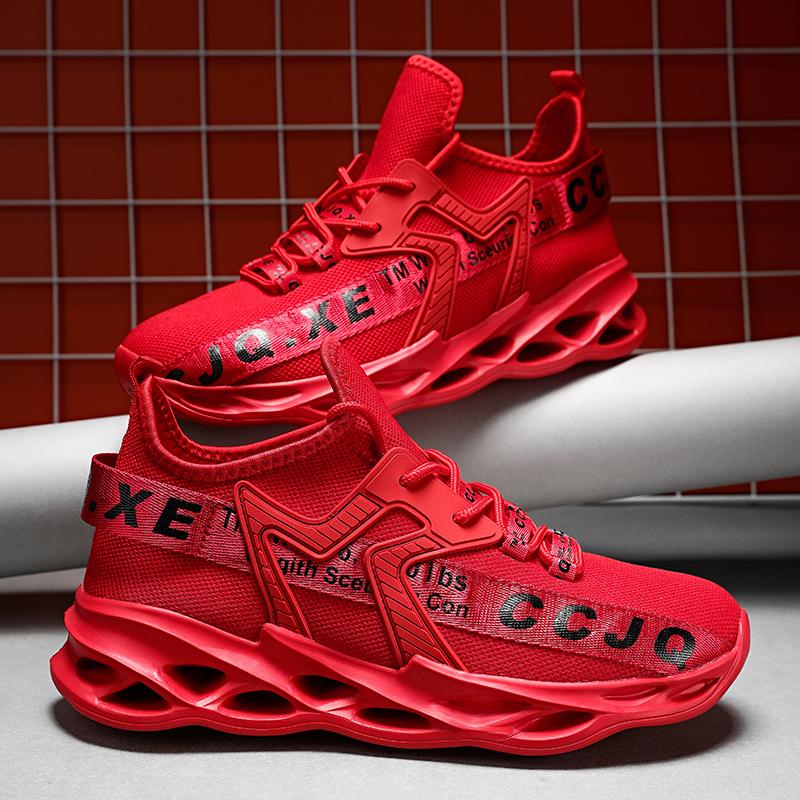 Мужская обувь Cawual Кроссовки Дышащая спортивная обувь Нескользящая 44 чёрный — фото 3