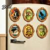 Refrigerator Magnets Ornament 1/6Pcs Halloween Retro Frame Magnet Wood Carved Fridge Metal Surface Decorations Cabinet Whiteboard Magnet for